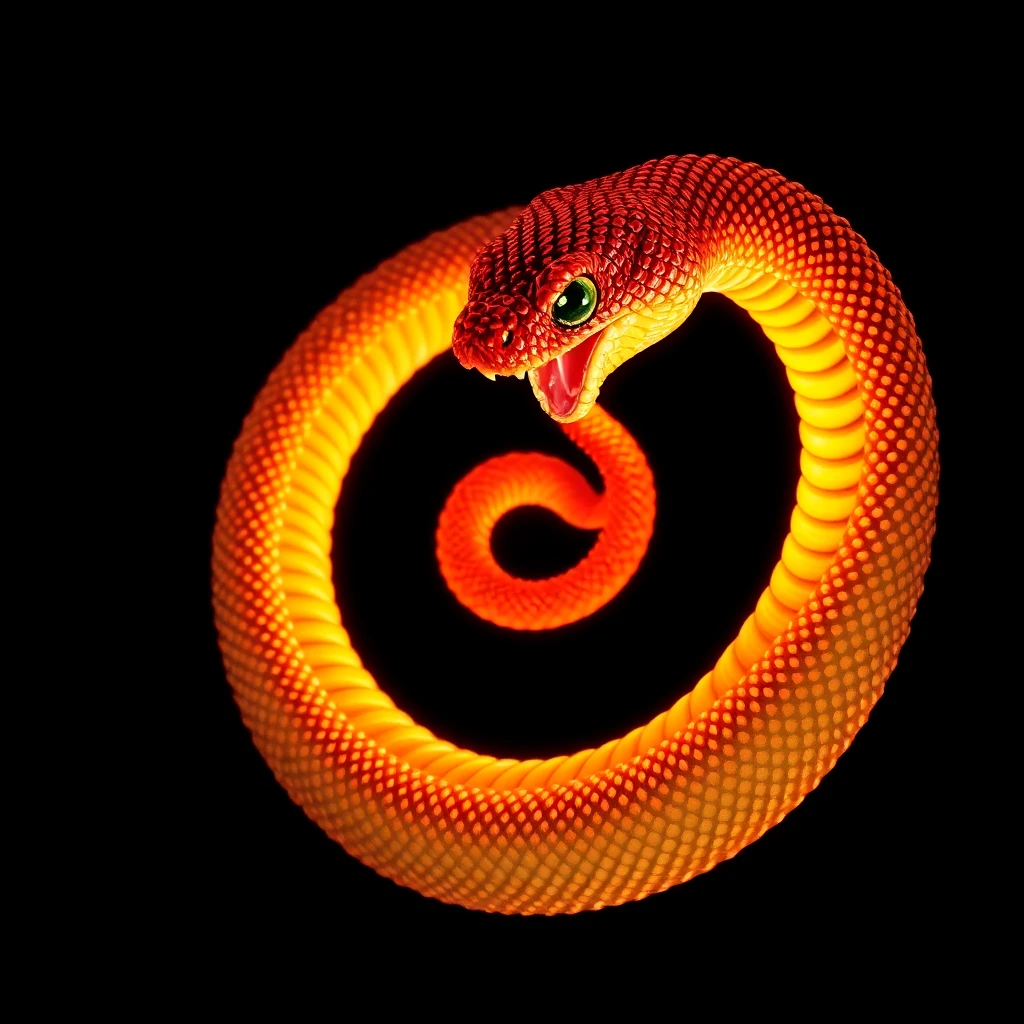 A snake eating its own tail.