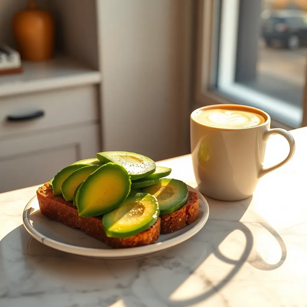 Too-perfect avocado toast, absurdly out of context